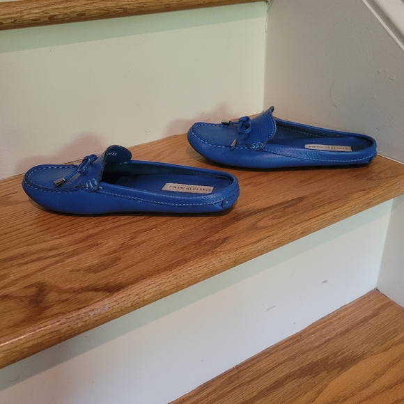 Saks Fifth Avenue Blue Leather Slip-on Loafers - Picture 7 of 7